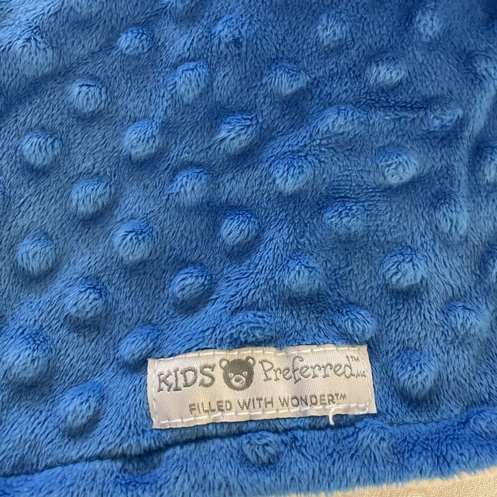 Kids Preferred Puppy Dog Baby Blanket Blue Textured Plush Security Lovey Minky - Picture 7 of 9